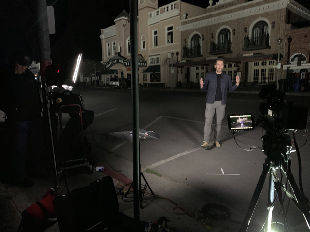 Low light live shot for CTM on PG&E Power Shutdown in Sonoma, CA