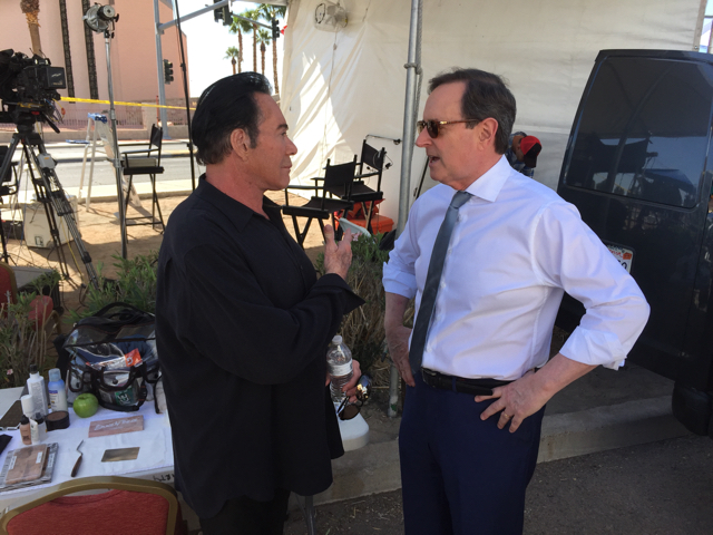 Wayne Newton checking in with then CBS Evening News Anchor Anthony Mason during the Las Vegas shooting story.